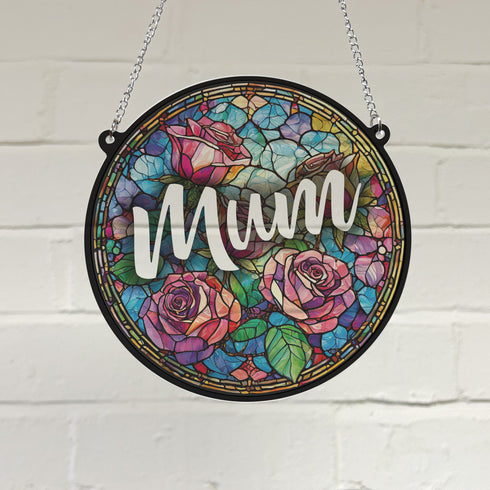 Mum Stained Glass Effect Suncatcher